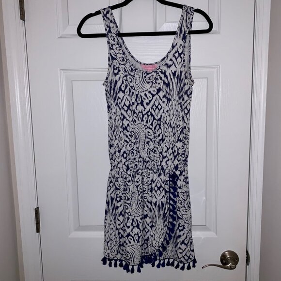 Lilly Pulitzer - Jarrett Romper in Bright Navy Pineapple Party - Size XS - Picture 2 of 6